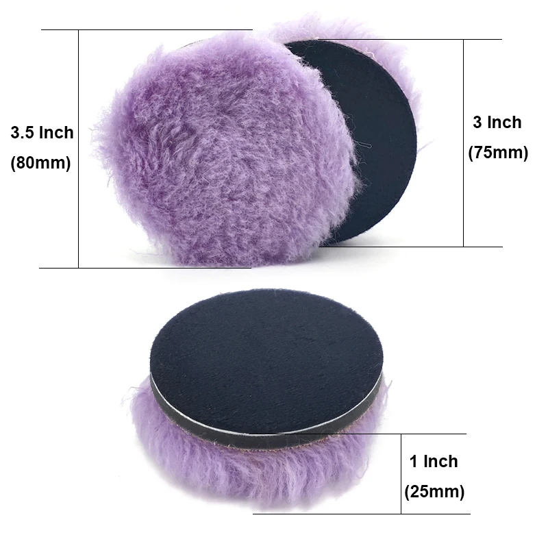 5.5/3inch Long Lambs Car Polishing Pads Woollen Buffing Pads Car Polisher Pad Foam Padding Disc for Auto Waxing Polishing Buffer