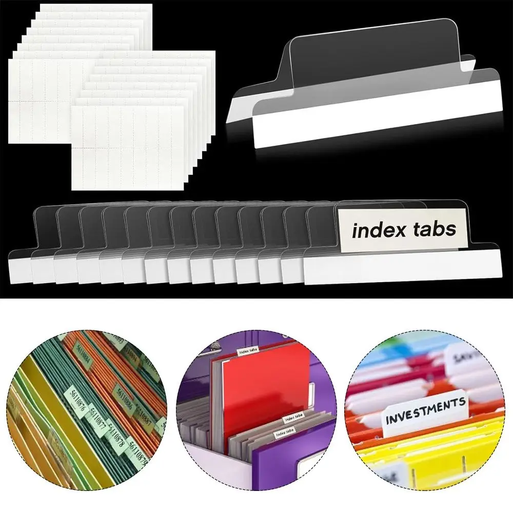 25pcs Storage Bins Self-adhesive Index Tabs Index Label Page Separation File Storage Folder File Storage Pockets Office Use