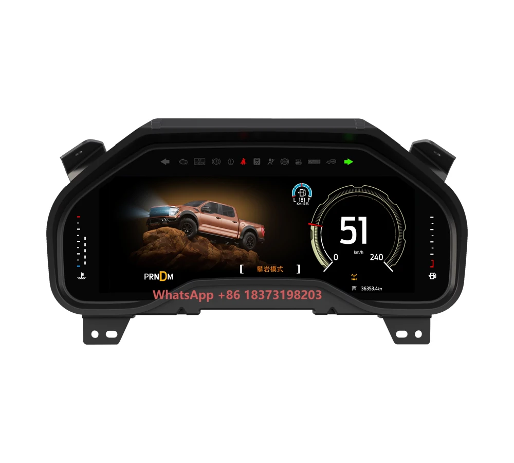 Linux System Car Digital Cluster Virtual Cockpit Instrument for Raptor F150 2015-2020 Car LCD Dashboard Speedometer Panel