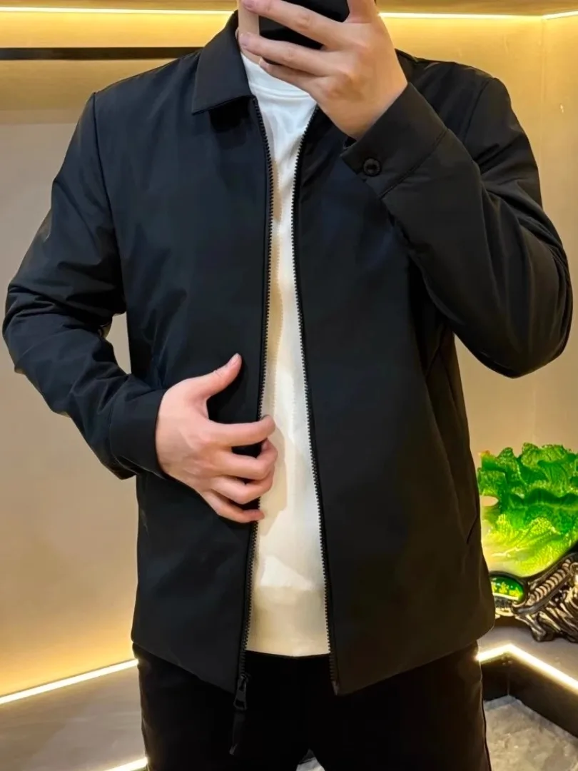 

Spring Autumn Men's Busin Casual Adstrative Jaet Faion Slim Fit Collar Bla Adstrative Coat Haome Outerwear