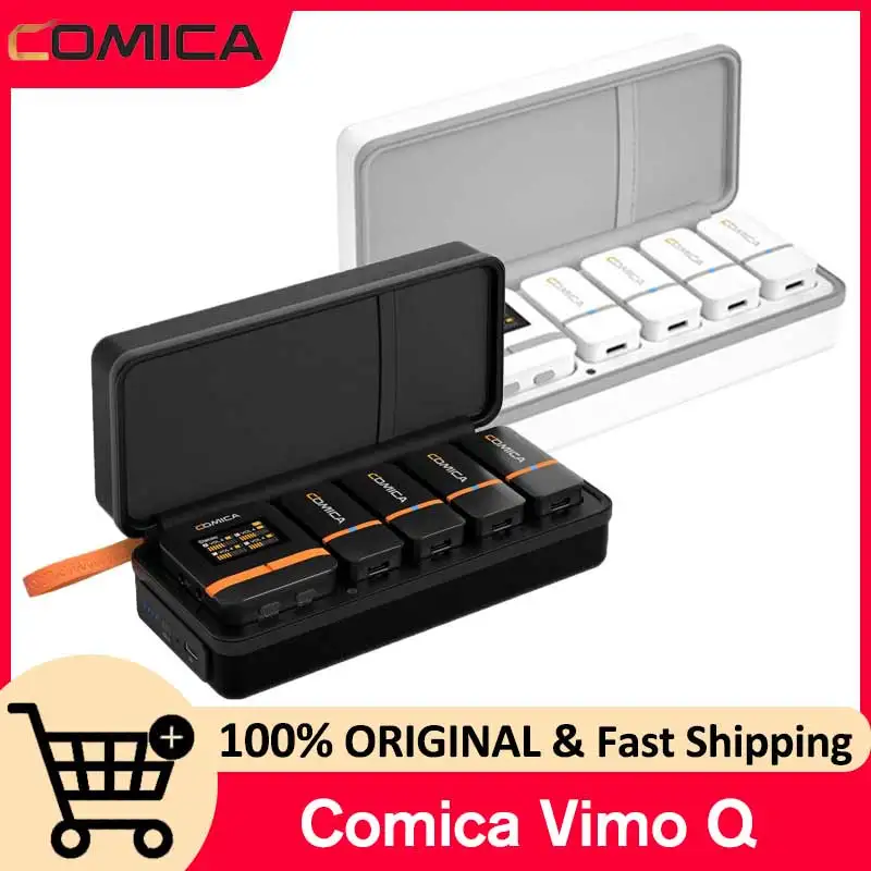 Comica Vimo Q Four-channel Mini Wireless Microphone Wireless Lavalier Microphone With Charging Case for Camera Smartphone PC