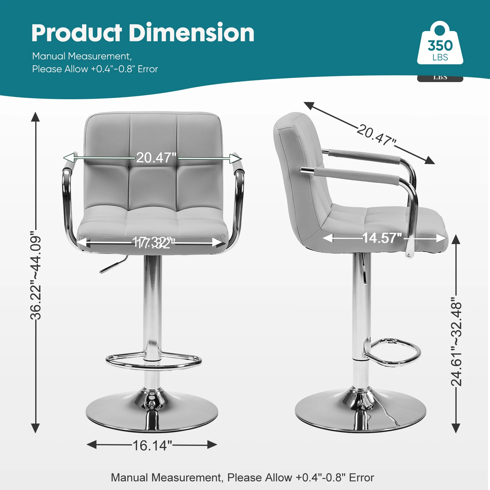 MCQ Ergonomic PU Leather Swivel Office Desk Chair with Arm Mid Back with Lumbar Support Height Adjustable 360° Swivel Computer Gaming Chair