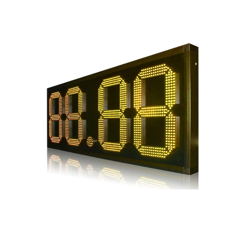 Custom made 18" inch Oil LED Sign Semi-outdoor Red / Green / Yellow / White Color Digit LED Gas Price Sign LED Gas Station