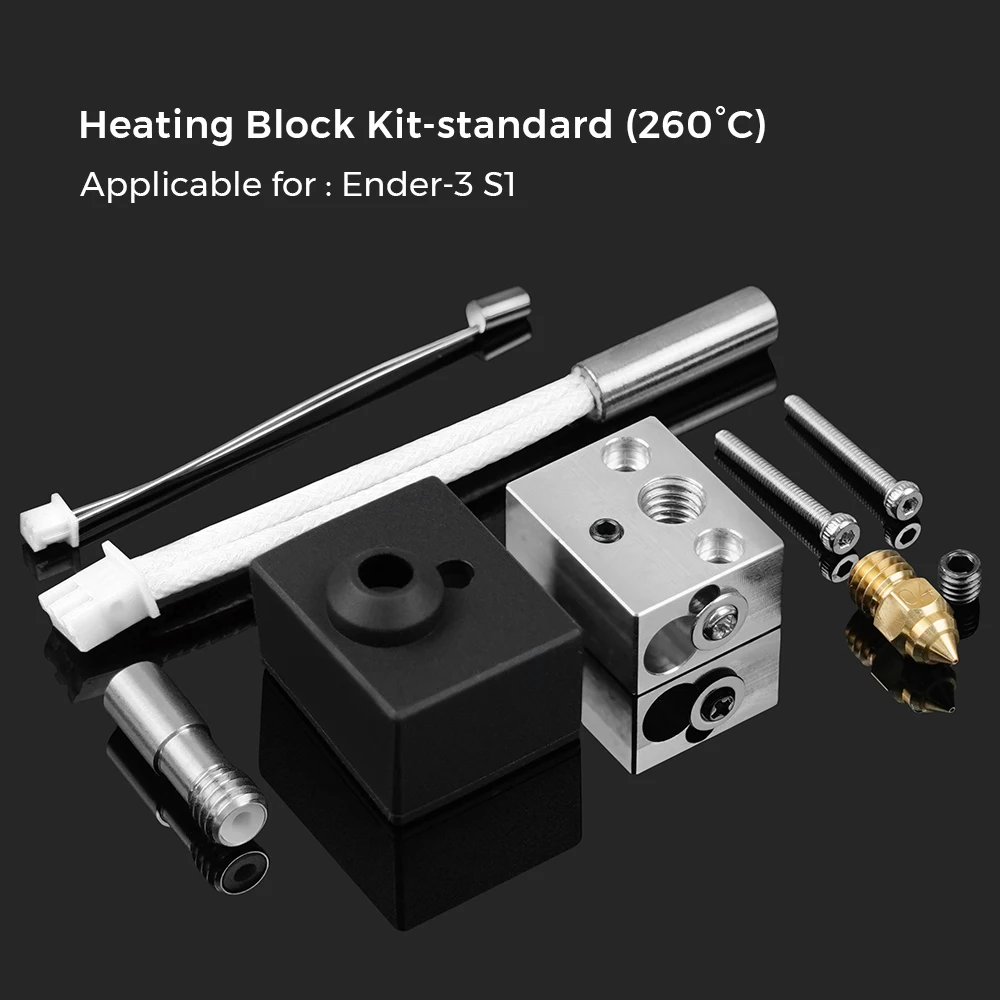 Heated Block Kit 24V 40W Extruder Heating Block 1.75mm Stainless Steel For Ender 3 S1 S1 Pro Hotend 3D Printer With Nozzle Part