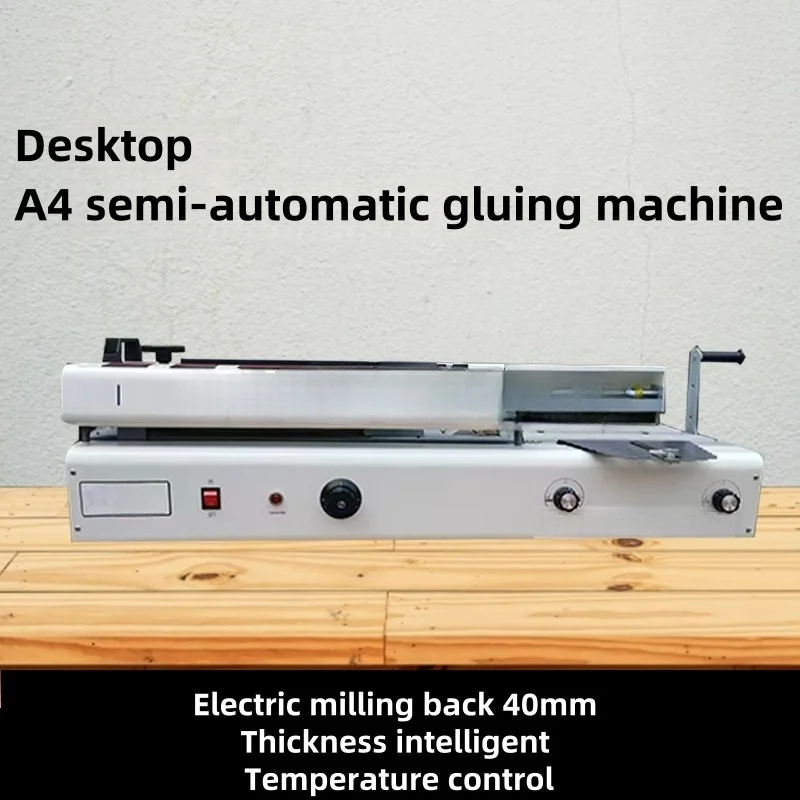 

A4 semi-automatic wireless glue binding machine desktop small book binding machine Hot melt glue bid sealing book binder