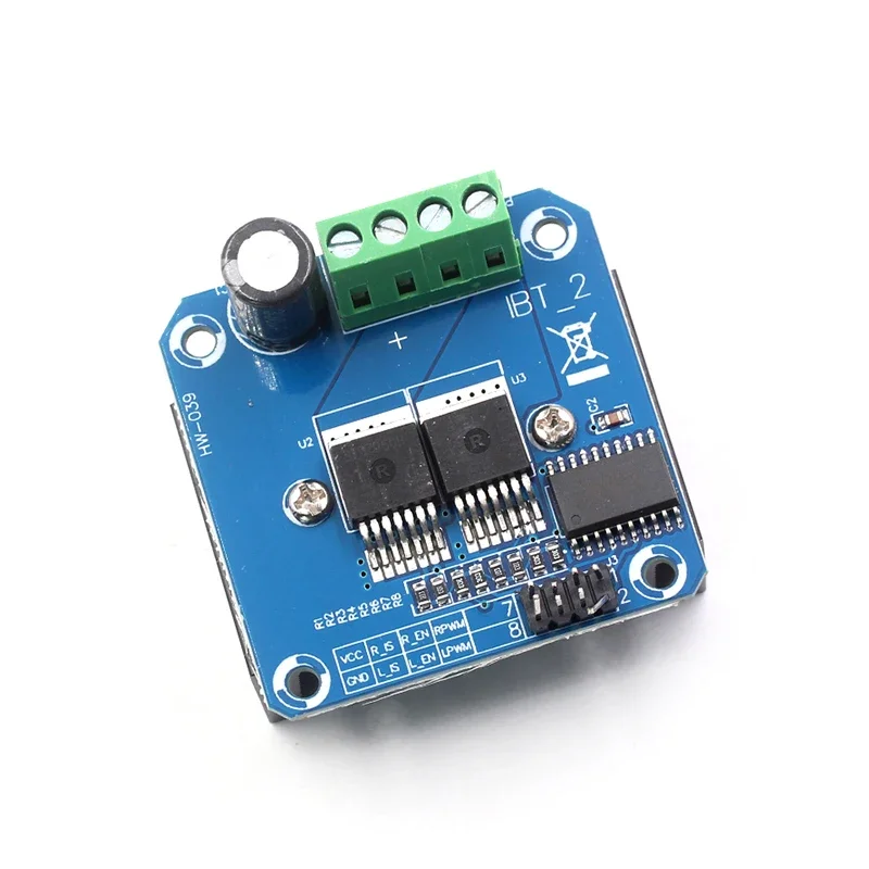BTS7960 high-power intelligent vehicle motor driver board module 43A current limiting control with semiconductor cooling drive