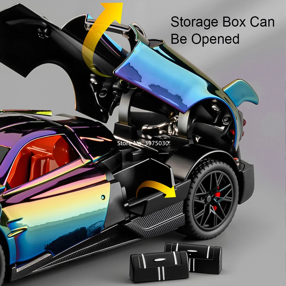 1:24 パガーニ・ウアイラ BC ビジョンGT おもちゃ 合金製モデルカー ホイールプルバックカー ゴムタイヤ ミニチュア車両 モデルコレクターズアイテム