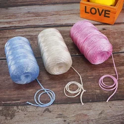 120g 2.5mm Medium Yarn Coarse Ice Linen Bright Silk Hollow Light Body Wool Thread Summer Sun Hat Hand Woven Diy Hook Bag Slipper