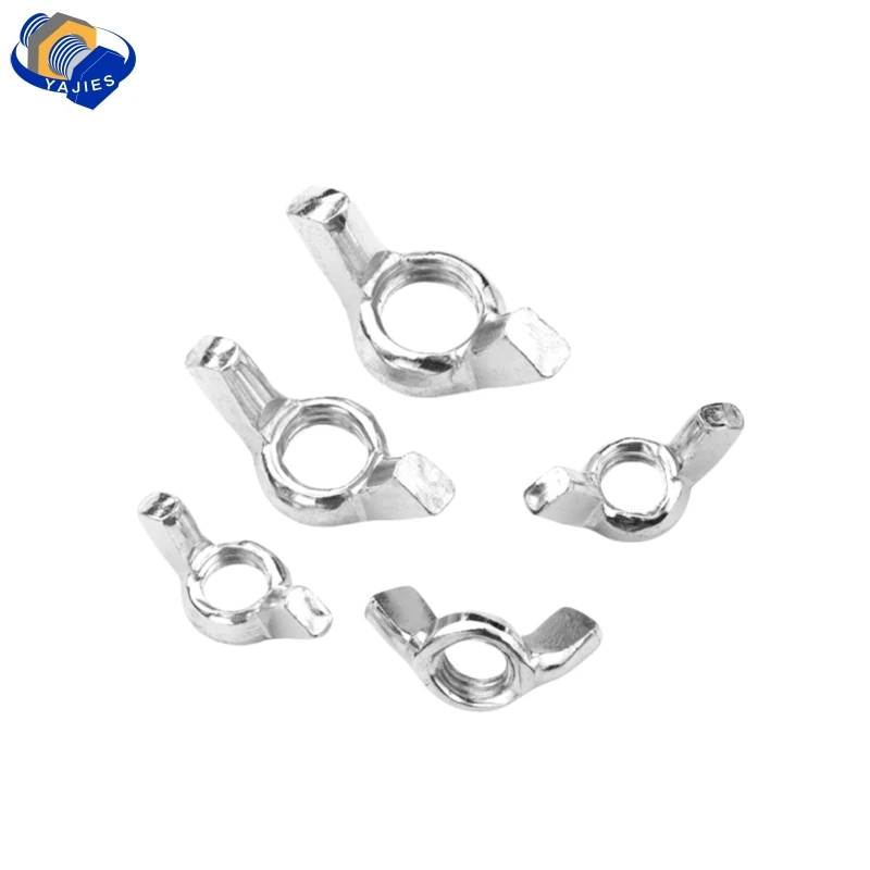 20pcs 1/4-20 Heavy Duty Zinc Plated Wing Nuts-Spline Drive Satin Galvanized Finish ANSI Compliant Carbon Steel Butterfly Nuts