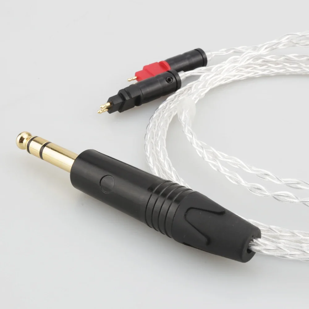 Audiocrast 819AG OCC 실버 도금 헤드폰 케이블 6.35mm HD650/HD565/HD580/HD600/HD660S/HD25용 헤드폰 케이블 업그레이드