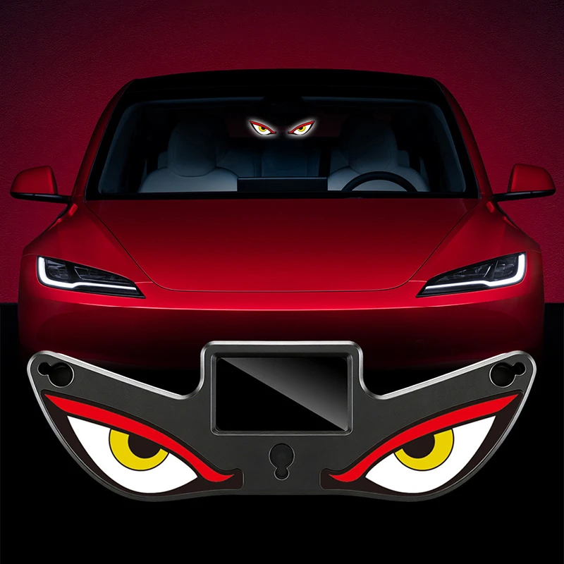 Devil Eyes Light for Windshield Solar Powered LED Window Warning Sign Light Up Blinking Eyes Atmosphere Lights Car Accessories