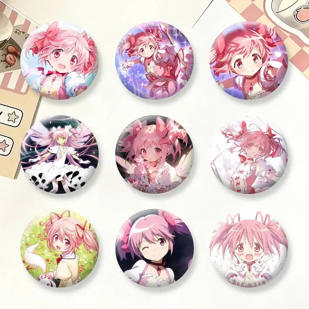 Puella Magi M-Madoka Magica Button Pins Backpack Clothing Decor Brooch Badge Jewelry Gifts for Kids