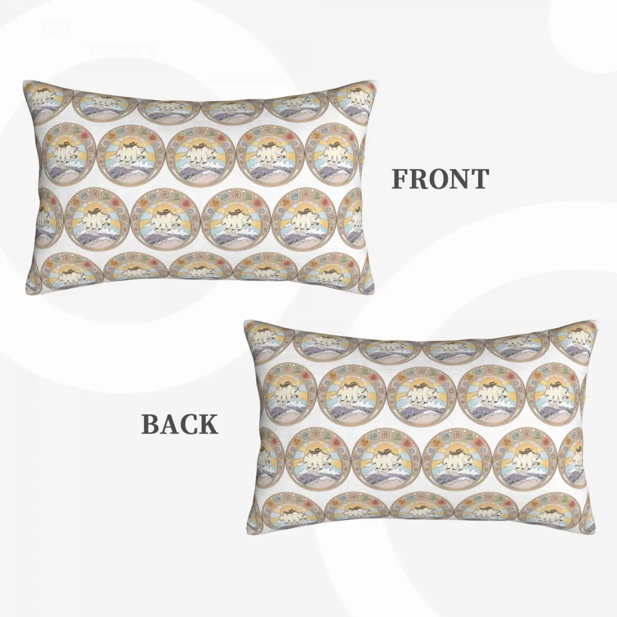 Team Avatar And Elements Design Rectangle Pillowcase Cushion Cover Decor Bedroom Bed Home Comfort Throw Pillow
