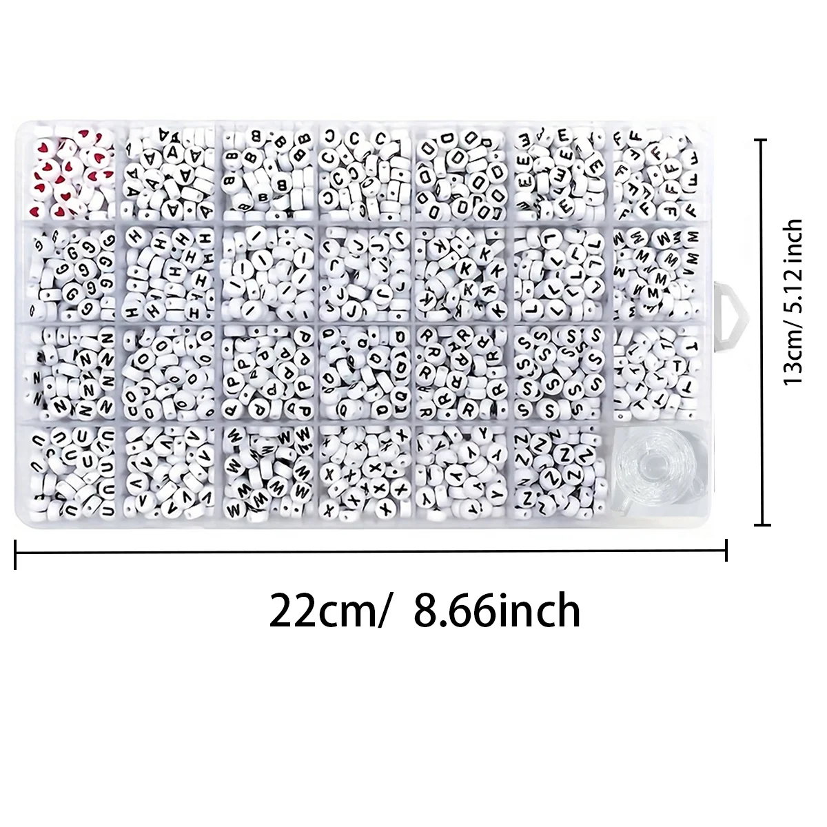 1300 4x7 round acrylic letter beads with heart-shaped beads and elastic thread, suitable for bracelets, jewelry, fashion gifts
