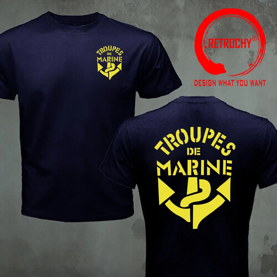 France Marine Troops French Colonial Troops T Shirt Men Marines Military Tactical Casual Mens T-Shirt Black Army Green Tee Shirt