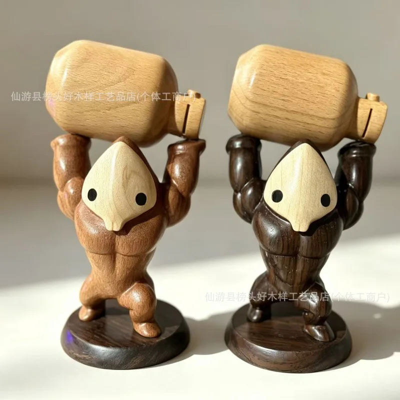 New Cute Creative Desktop Ornament Crazy Flat Children Cartoon Animation Solid Wood High-end Children's Study Gift