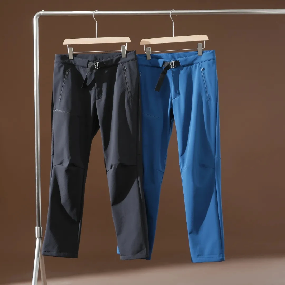 

Men's Fce Lined 3D Tailored Soft ell Casual Pants Windproof Water Resistant Autumn Winter Faion Urban Sle Straight Leg