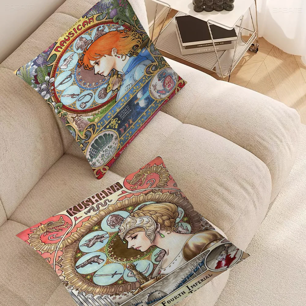 

Nausicaa Cushion Cover Car Throw Pillow Case For Sofa Car Christmas Gift 40x40cm 45x45cm