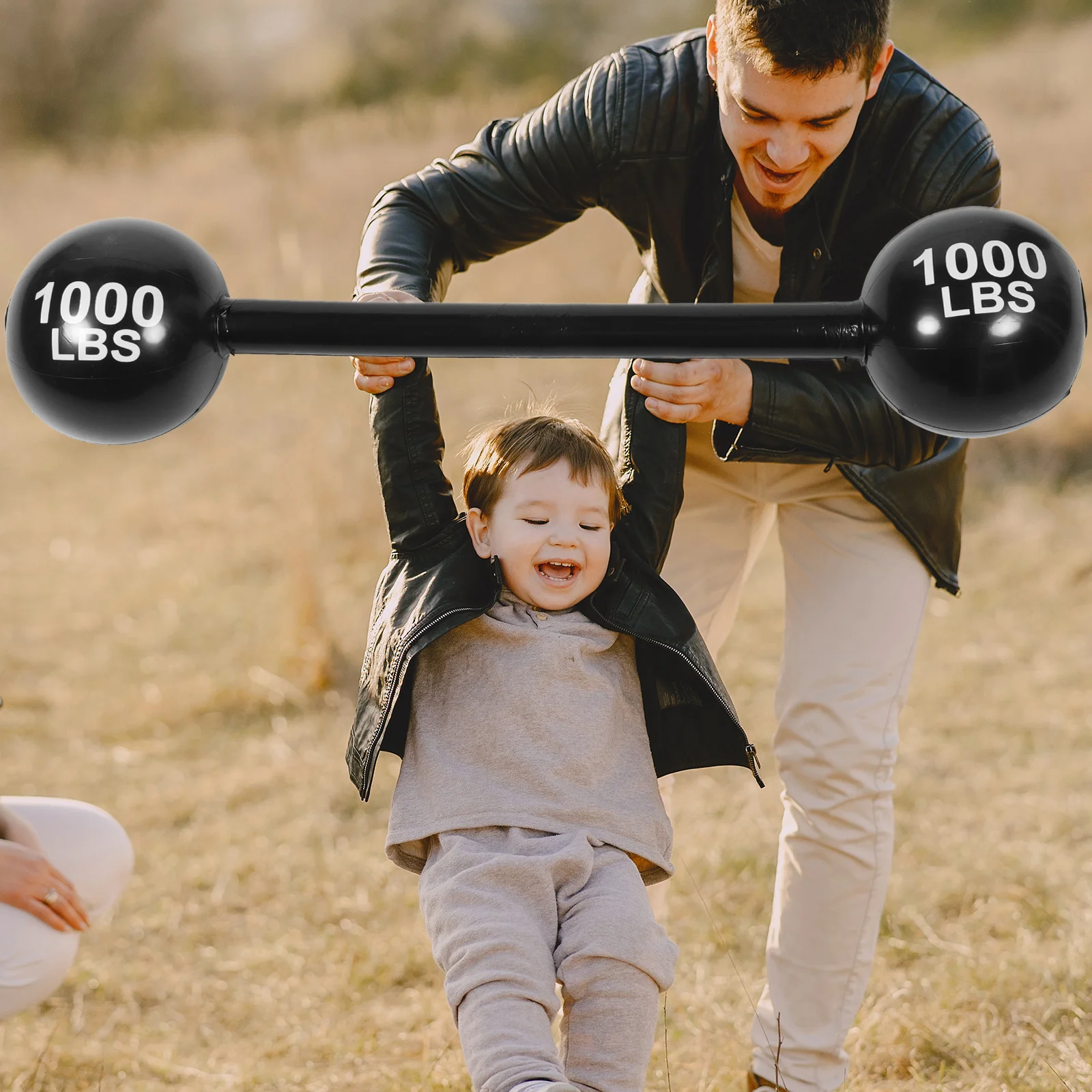 2PCS Inflatable Barbell Toy PVC Thickening Barbell Toy Simulated Inflatable Barbell Toy Party Atmosphere Props Funny Parent-chil