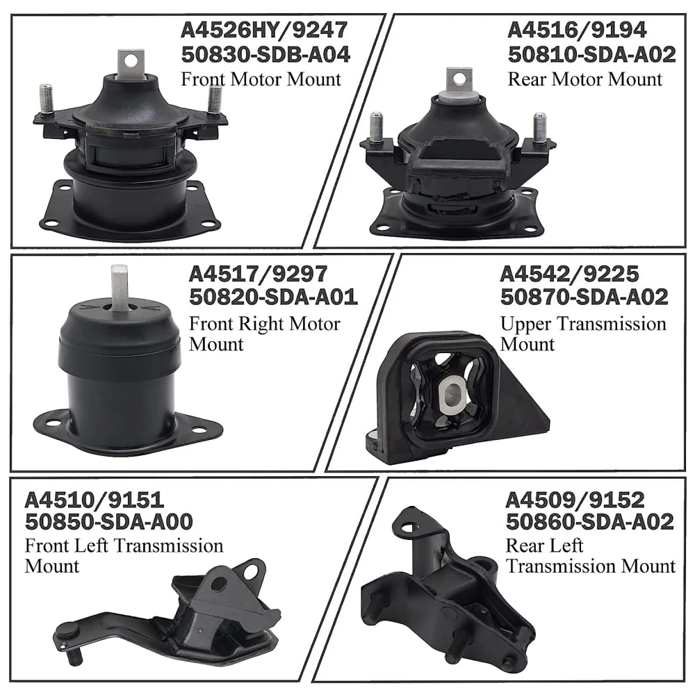 Engine Motor Mount For 03-07 Accord 2.4L A4526HY A4517 A4516 A4510 A4509 A4542