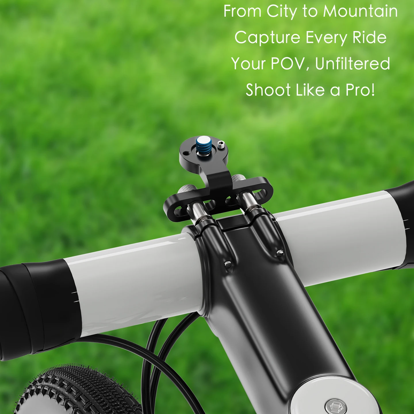 الألومنيوم جذع دراجة جبل المقود منصب الكاميرا 1/4 "ل GoPro DJI Insta360 Action5pro حامل هاتف الدراجات الجبهة حامل مصباح