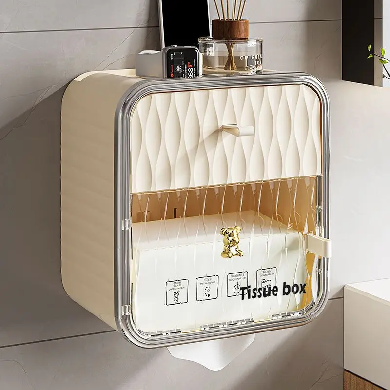 Carton, toilet tissue box, wall-mounted toilet roll holder, no punching, face towel storage box