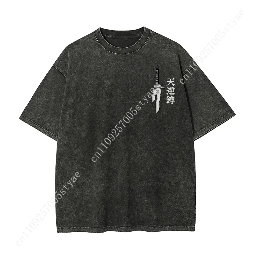 Toji Fushiguro Maki Zenin T-shirt  Blood Manga T Vintage Washed Oversized Retro Anime Harajuku Men Streetwear Top
