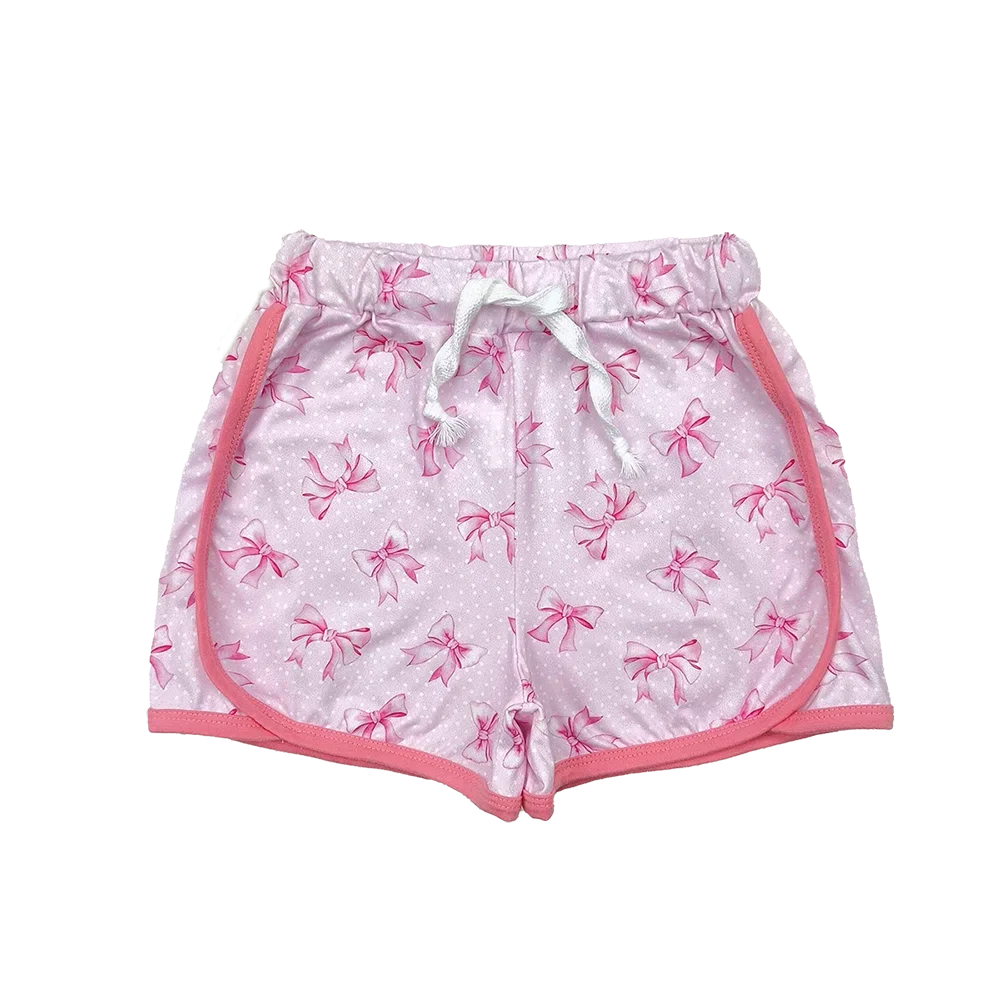 

SS0463 Baby Girls Summer Shorts Pink polka dots bow kids girls summer shorts