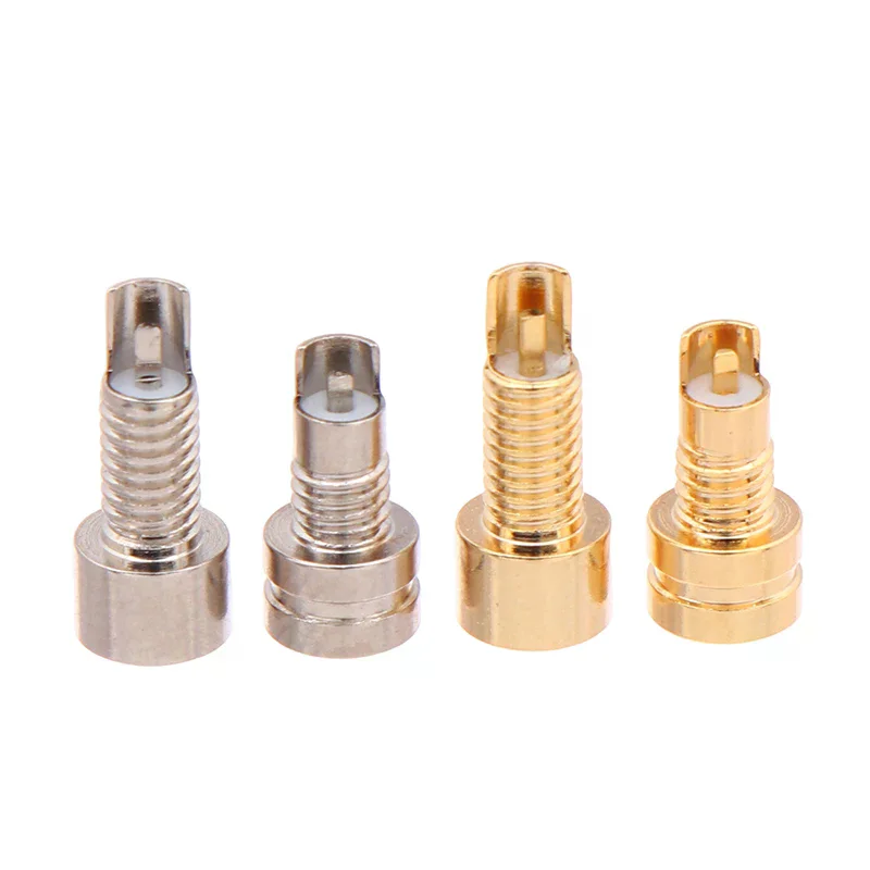 1/2 pz Universale Pin Presa Femmina Presa Mmcx Rame Puro Placcato Oro Built-In Hreaded Dado Supporto Spina Per Cuffie