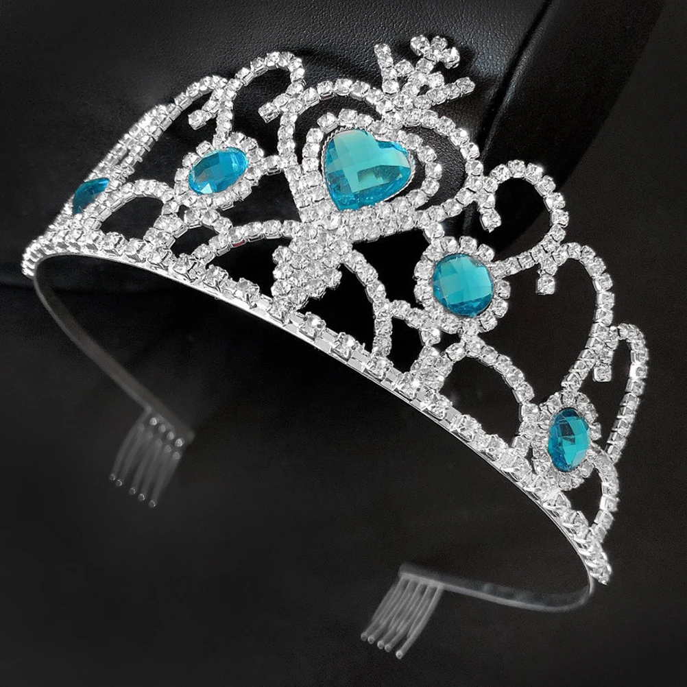 

Children Crown Crystal Headwear Girls Hair Headdress Elegant Design Lightweight Portable Tiara for Birthday Party Pageant