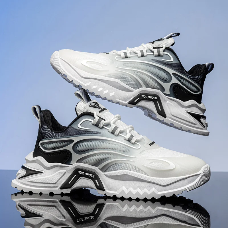 

Мужская спортивная обувь, осенние новые дышащие легкие противоскользящие уличные кроссовки с сеткой, модные повседневные кроссовки на шнуровке