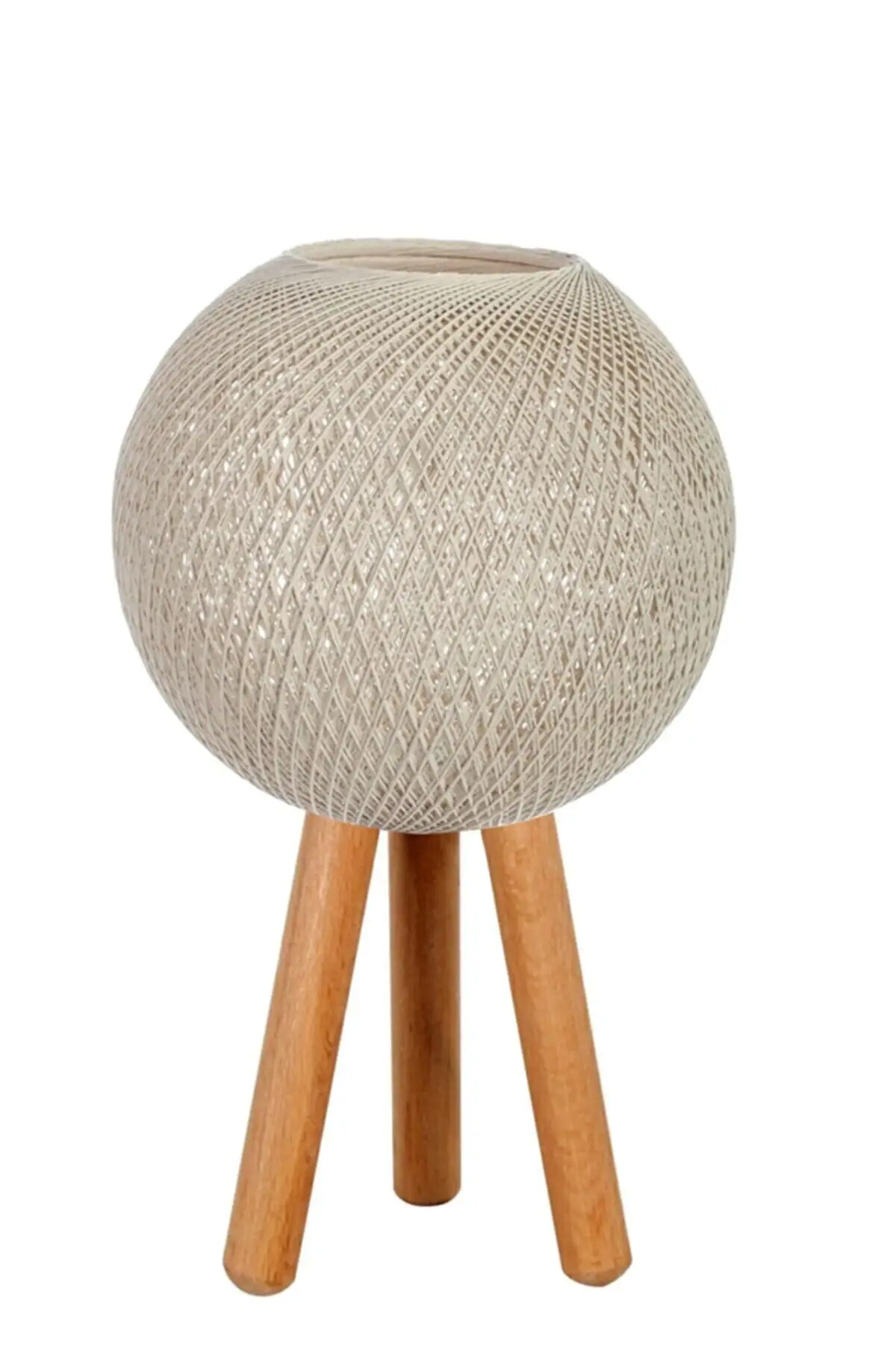 3 Legs Lampshade Wooden Table Lamp Jute String Lamp Beige Stylish Useful Multifunctional 2022 Trend Model