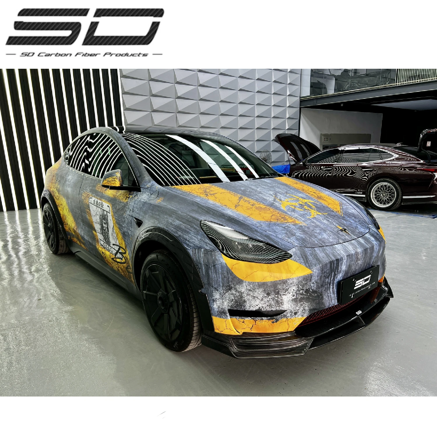 High Quality SD Style Dry Carbon Fiber Body Kit for Te-sla Model Y