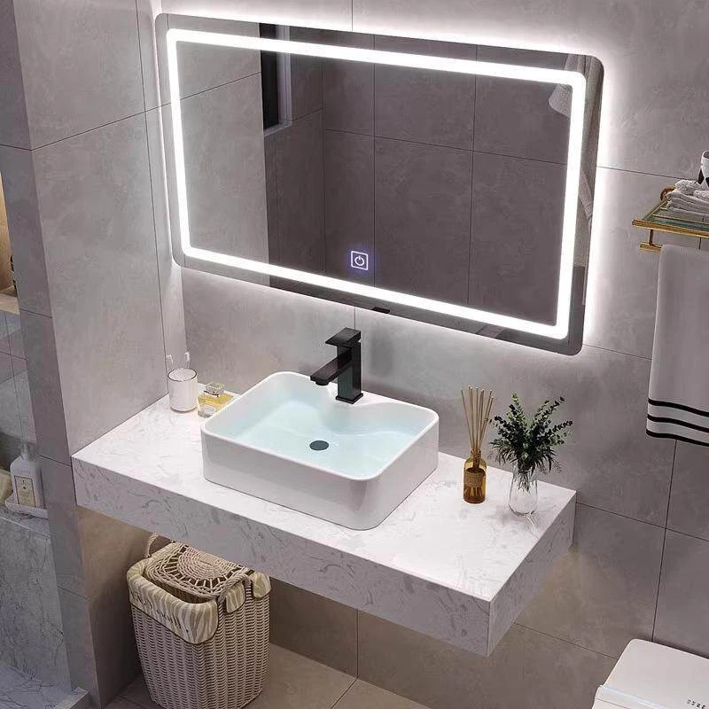 Hotel marble Bathroom cabinet simple countertop apartment household washbasin cabinet combination set para baño home furniture