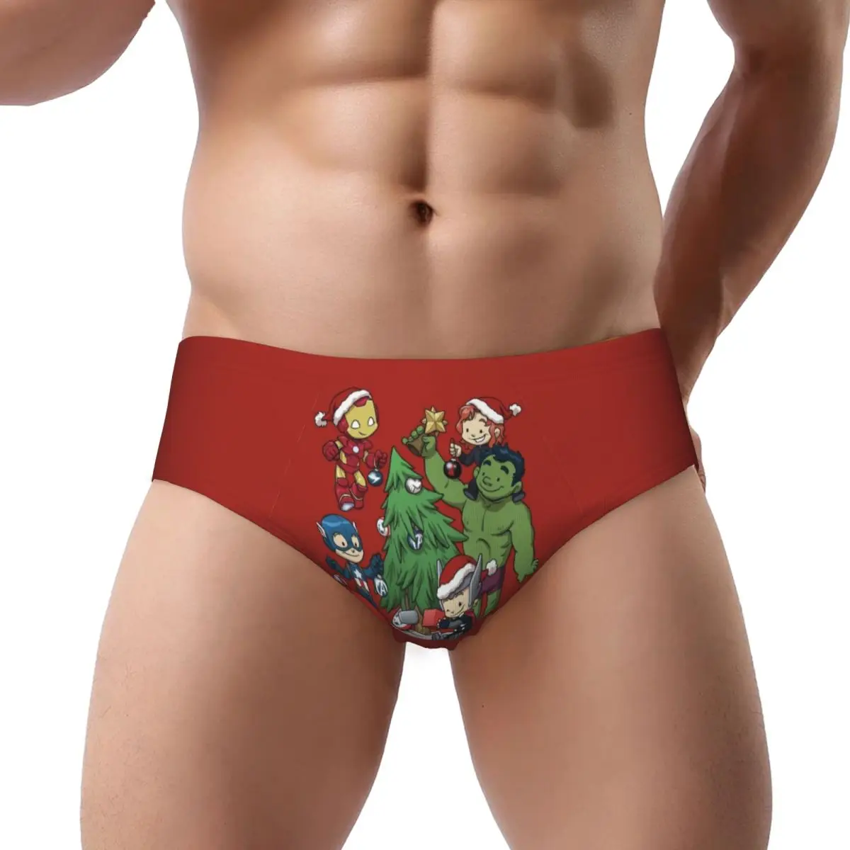 Custom Men Christmas Hulk Men Panties Stretch Briefs Underwear