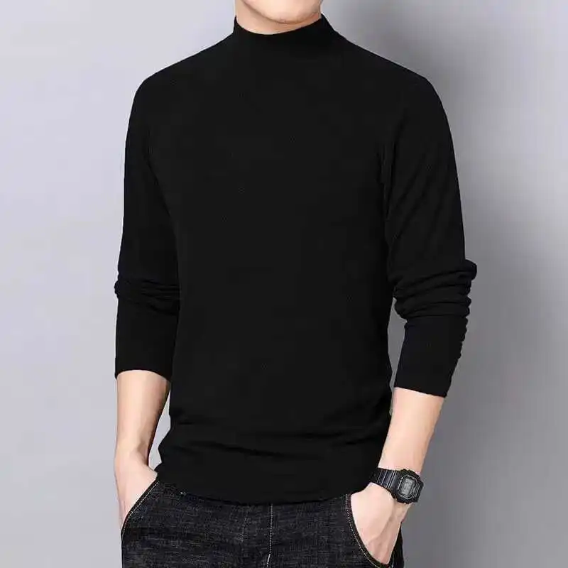 

Men's Thermal Underwear Long Sve High Collar T-irt Dervo Slim Fit Color Trendy Innerwear Base Layer irt
