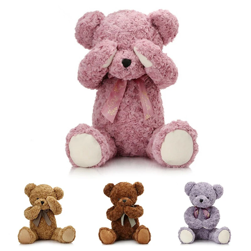 4 Colors Cute Bear Plush Toy Stuffed Soft  for Girls Gift Classical Shy Bear with Different Postures Kawaii Animals Plush Dolls