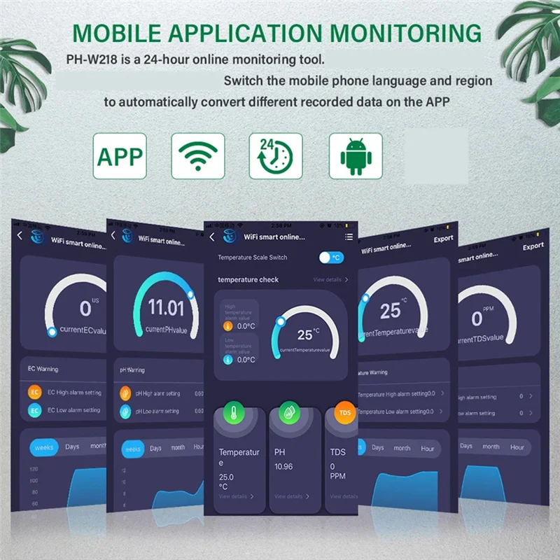 BNVN-Tuya Wifi 1 في 8 قياس محلل جهاز اختبار جودة المياه S. G PH EC/ORP TDS/CF الملح/درجة الحرارة لتقوم بها بنفسك مراقب الولايات المتحدة التوصيل