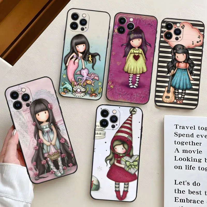 Gorjusses Cute Doll Santoroes Phone Case For Iphone 15 Pro Max 14 Mini 13 12 11 X Xr Xs 6 6s 7 8 Plus Silicone Soft Back Cover