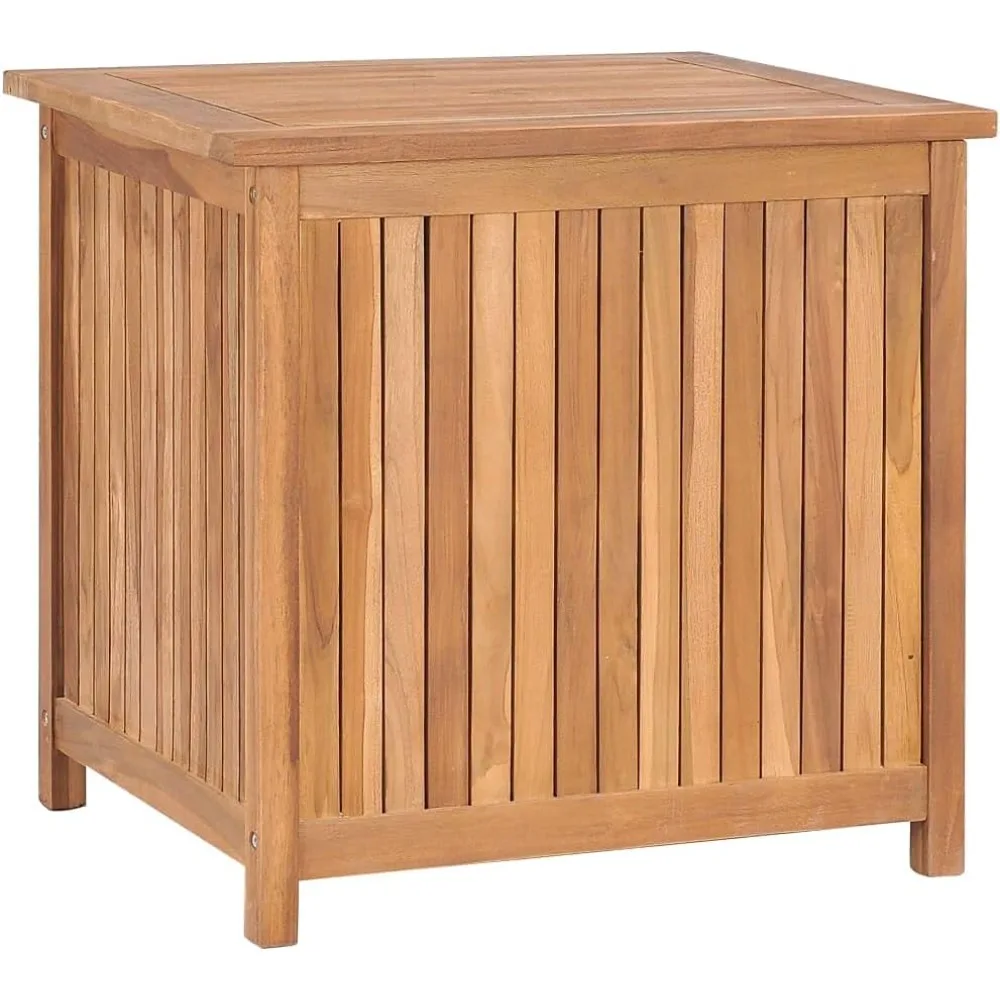 

Solid wood teak courtyard storage box - rural design, ample storage space, waterproof lining, easy to assemble