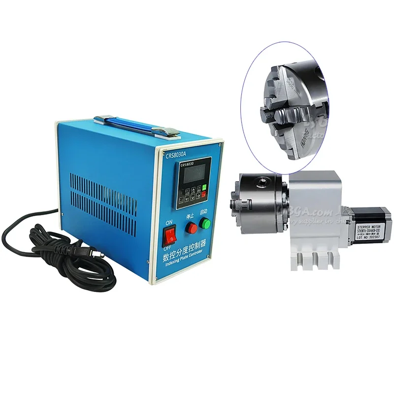 Nema23 Motor Rotary Axis 4th CNC Engraving Machine 100mm Chuck Φ22mm Center Height 100mm Reduction Ratio Wood Routers Tools Kit