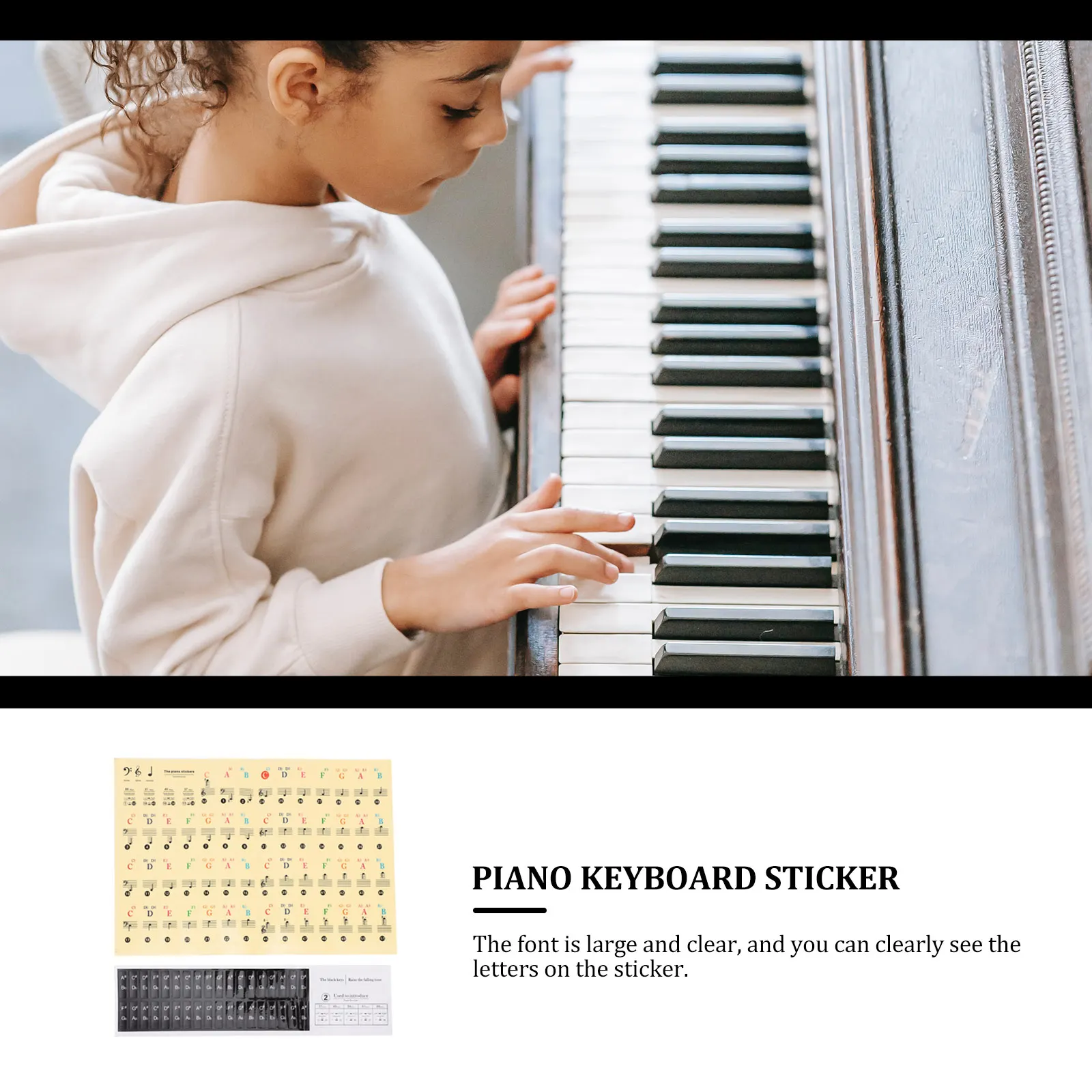 

Keyboard Stickers Piano Decals Notes Removable Printable Labels Nano Glue Free Staff