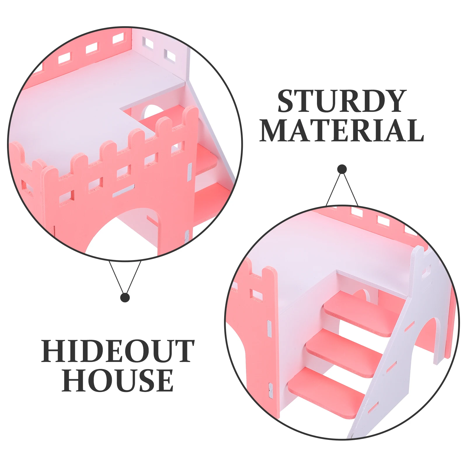 مخبأ فيلا بطبقة مزدوجة للهامستر خنزير غينيا القنفذ الفئران السنجاب قفص بولي كلوريد الفينيل المتين ، الحيوانات الأليفة الصغيرة الدافئة