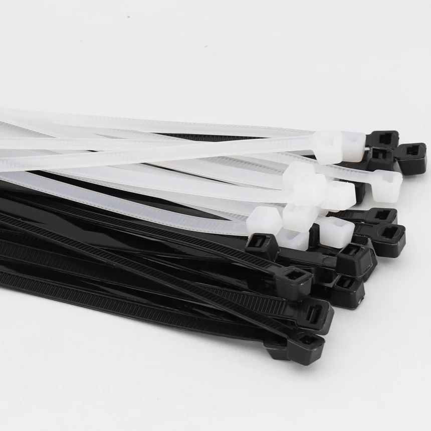 7*150/180/200/250mm 6.8mm Width White Black Wire Cable Self-Lock Nylon Plastic Strap Wrap Ziptie Bundle Zip Ties Cable Tie