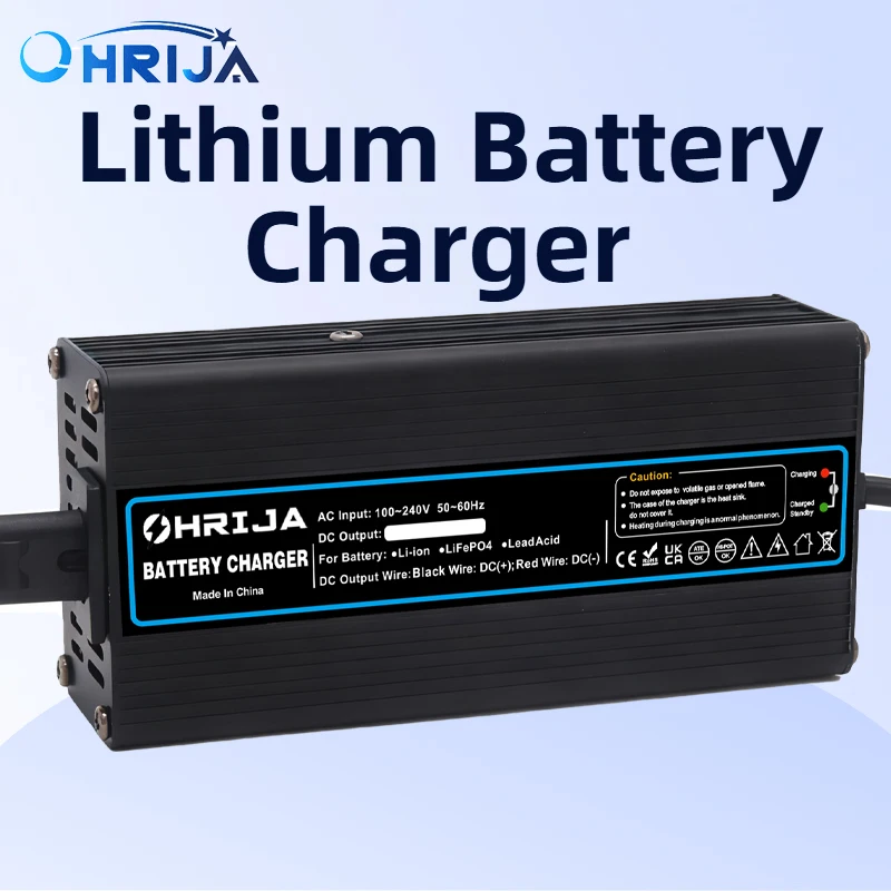 OHRIJA 25.2V 3A Smart Charger with Aluminum Housing, Compatible with 6S 22.2V Lithium Batteries Ultimate quietness