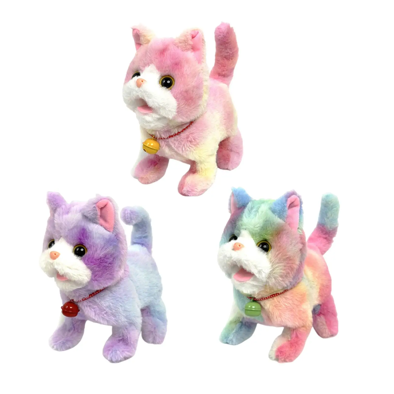 Electric Plush Toy Cat Meowing Electronic Cat Walking Shaking Head Cat Toy for