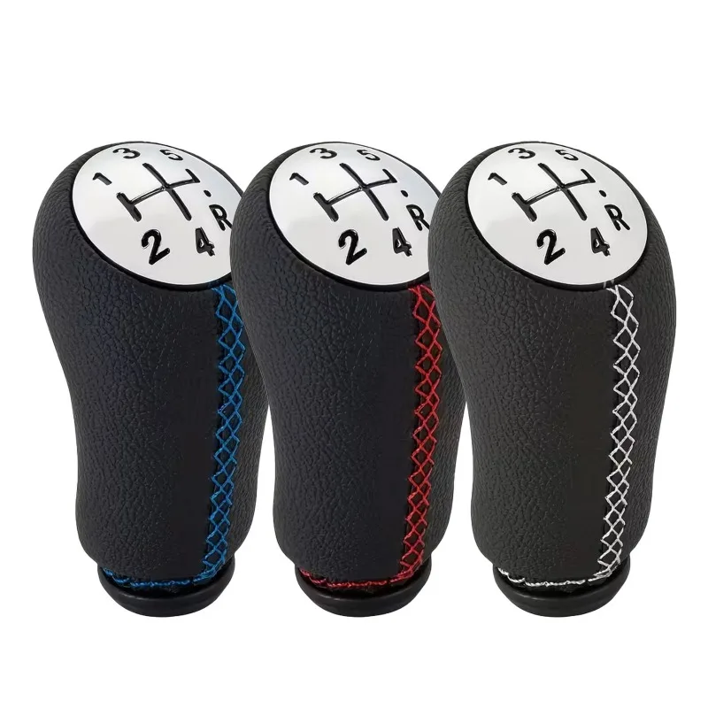 Universal Manual Gear Shift Knob, Premium Leather Shifter Lever Head, Car Interior Modification Replacement Accessories