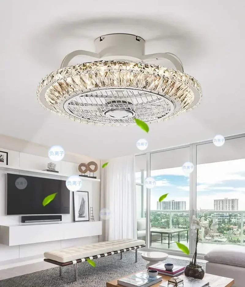 Modern Luxury Creative LED Ceiling Fan Minimalist Restaurant Fan Integrated LED Bedroom Lighting Fixtures