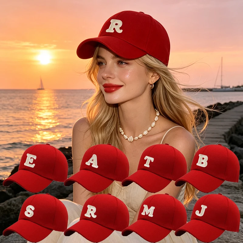 1 PC Letter A-Z Women's Couple Woman's Stylish Baseball Cap New Design Casual Street Versatile Sun Protection Visor Hat