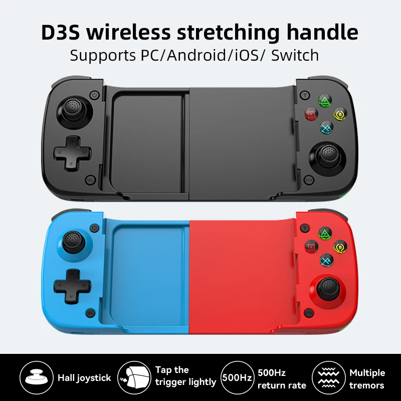 The New D3S Stretchable Game Controller Comes With a Hall Joystick, Shortcut Buttons, and Supports PC, Android, iOS, Switch